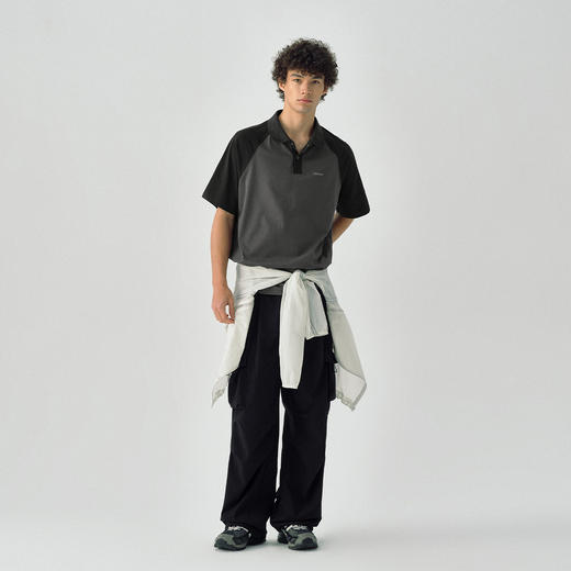 714street撞色插肩索罗娜运动POLO衫男士夏季凉感速干短袖防晒衣 商品图4