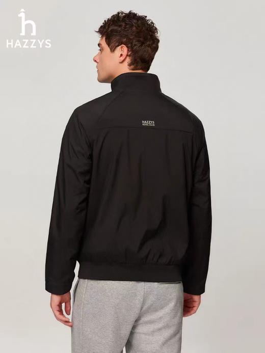 Hazzys哈吉斯新品男装纯色夹克挺括外套休闲时尚运动长袖上衣 运动内立领夹克 商品图3