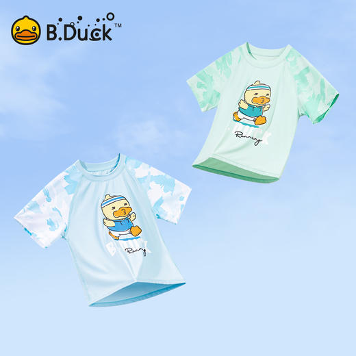 bduck小黄鸭童装夏季儿童短袖T恤男童户外防晒宝宝夏装中小童半袖上衣110-160 BF2601956 商品图1