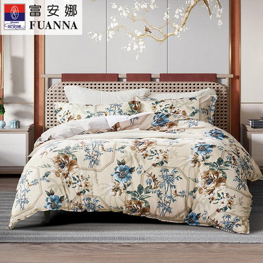 富安娜(FUANNA) 抗菌磨毛四件套-半城烟雨 商品图0