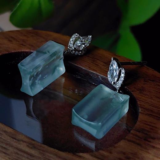 18k 镶嵌耳环（玄冰·） 商品图5