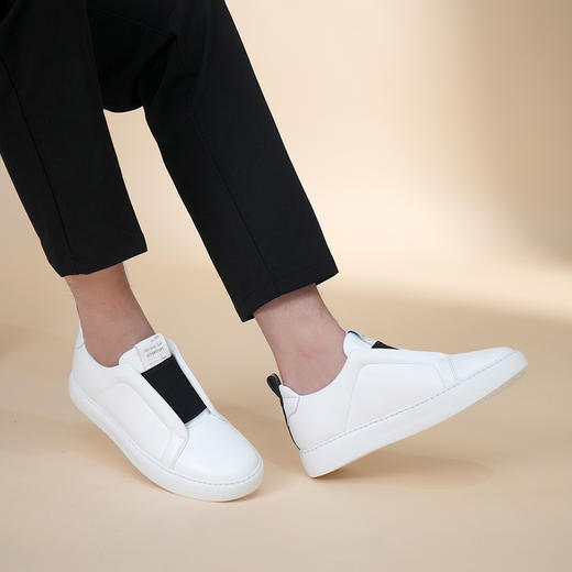 豪麟名鞋STOKTON男鞋休闲鞋牛皮革213-U白色 商品图2