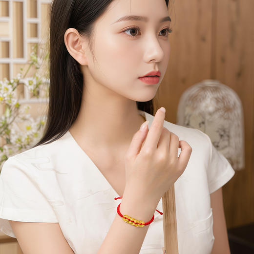 足金五帝币手链 五帝钱财源滚滚黄金钱币手链转运珠男女情侣款【按克计价黄金1】MEMORA诗普琳GB296501 商品图1