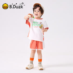 【套装】bduck小黄鸭童装夏季男童短袖T恤宝宝短裤套装纯棉夏款两件套90-130 BF2681001