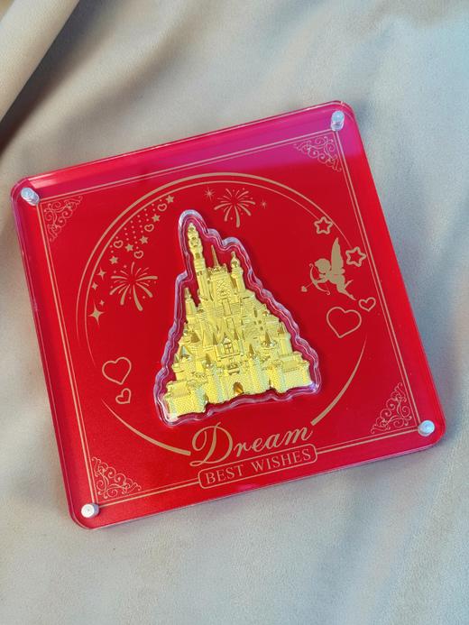 【现货】足金999黄金城堡金片摆件礼盒装送女友【金重约1g】【一物一证书】 商品图2