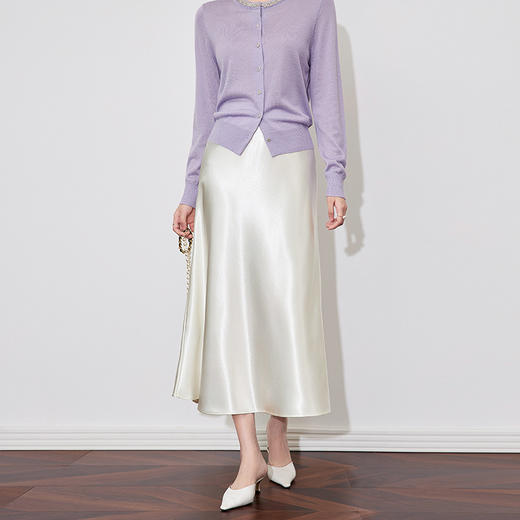 春秋高级感鎏光缎垂坠感奢华名媛松弛半身裙WLZD2501605 商品图3