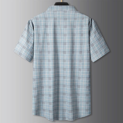 【弹力】【DPS】大依优型大码短袖衬衫加肥加大码弹力格子半袖衬衣男夏季新款肥佬宽松休闲速干上衣 商品图3