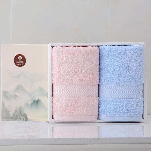 洁丽雅 纯棉毛圈毛巾2条礼盒装（ 红+兰 ）110g/条 6732 商品图3