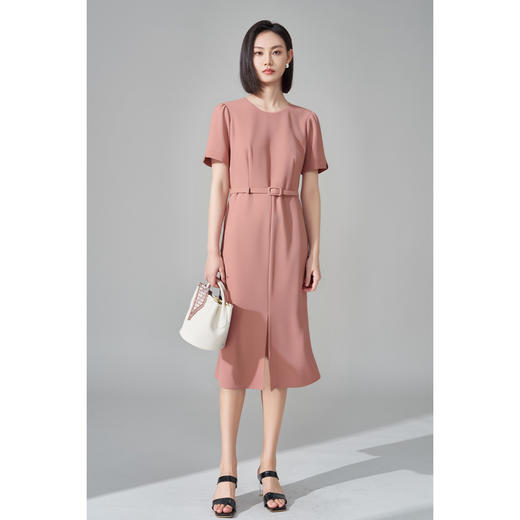 剩S/M/L 米思阳2025夏季新款气质优雅粉色连衣裙时尚大气正装裙子女1113 商品图4