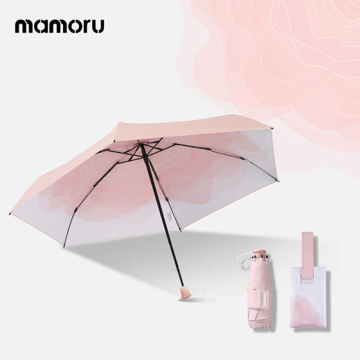 mamoru葵伞防紫外线遮阳伞 彩胶防晒 五折轻便双人太阳伞 商品图5