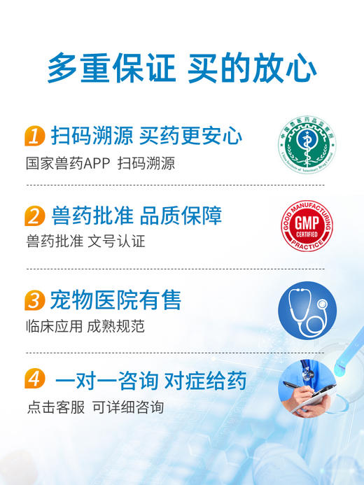 保灵咳喘宁盐酸多西环素片猫狗感冒咳嗽消炎药犬窝咳猫鼻支哆喜艾 商品图4