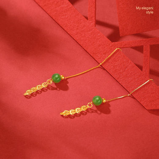 周六福S925银凤尾流苏耳线ZLFY091793★ 商品图6