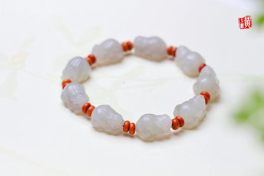 和田烟青玉【招财貔貅】手串 商品图2