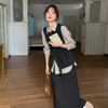 HR2C075W6036 黑色韩系高级感马甲套装裙女春2025新款气质衬衫半身裙三件套 商品缩略图2
