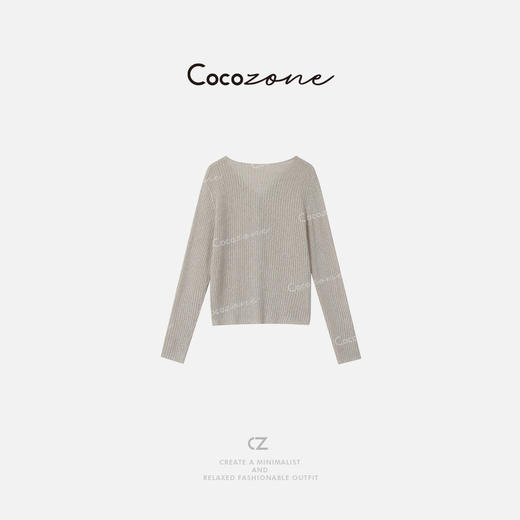 COCO ZONE 刘一一25纯色显瘦V领单排扣针织开衫ACD2A0545 商品图1