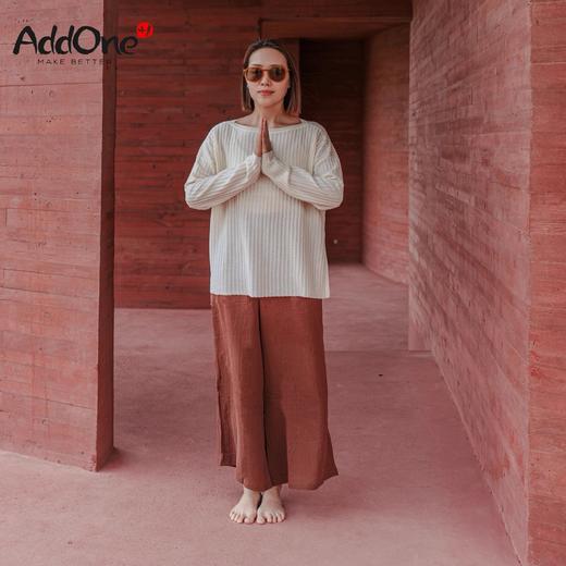 AddOne +1瑜伽休闲时尚侧开叉针织衫长袖宽松外搭女罩衫 商品图0