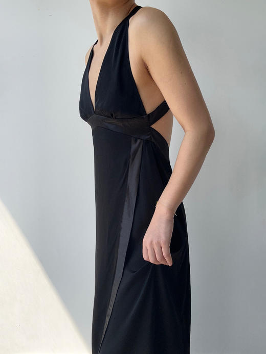 CG｜Caroline Dress 深V弹力真丝露背连衣裙［ 黑 ] 商品图7