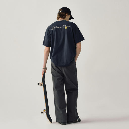 714street美式简约潮写文字印花重磅纯棉短袖T恤男女夏季半袖上衣 商品图2