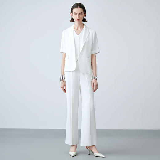 EITIE爱特爱夏季新款通勤纯色五分袖西装外套女7803503 商品图3