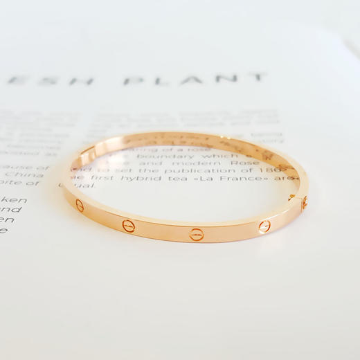 【95新】Cartier卡地亚LOVEB6047316 18K玫瑰金窄版无钻LOVE手镯16号110325AI35 现售价：20000 商品图4