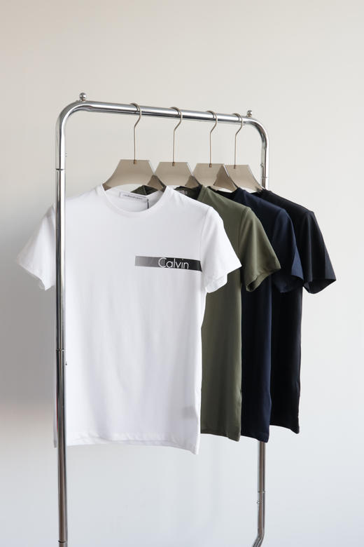 西K 元单 四色 弹力修身 圆领短袖T恤 TX410 商品图0