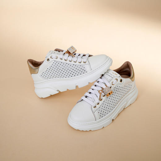 豪麟名鞋STOKTON女鞋时尚休闲鞋牛皮革893-D白色 商品图2