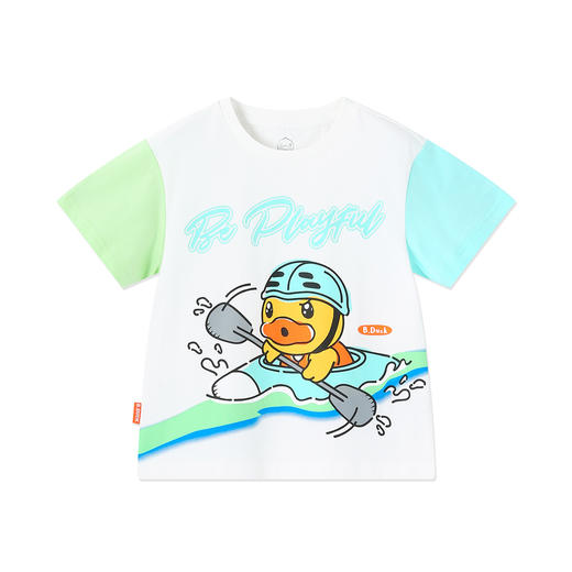 bduck小黄鸭童装夏季儿童短袖T恤男童半袖上衣纯棉夏装体恤衫105-150 BF2601051 商品图3