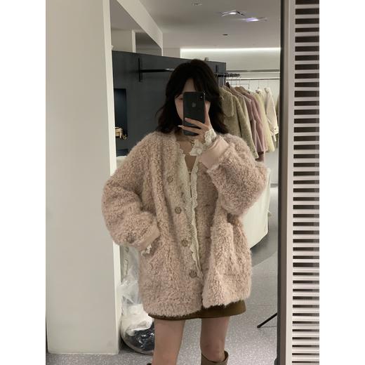 现货【温柔日落】设计师高定加厚精致保暖温柔风皮毛一体毛毛外套 商品图1