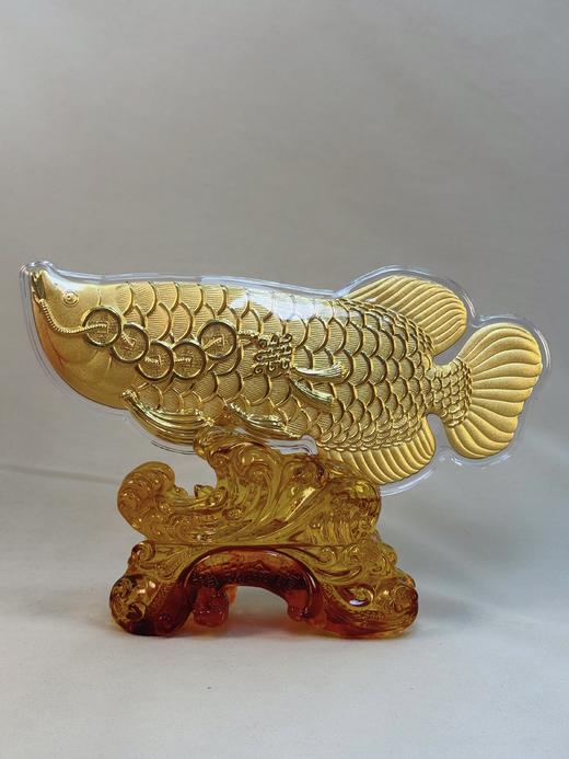 【现货】足金999聚财足金龙鱼办公室摆件乔迁开业之喜送长辈领导【金重约3g】【一物一证书】 商品图1