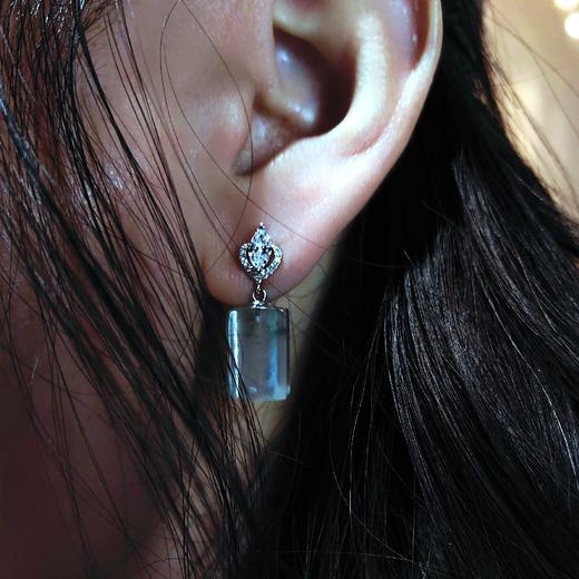 18k 镶嵌耳环（玄冰·） 商品图3