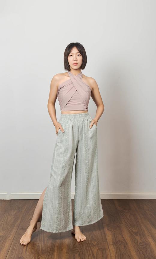 AddOneYoga·New+1瑜伽休闲时尚高腰侧开叉阔腿裤9分裤波西米亚风 商品图3