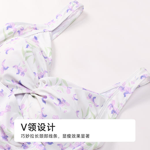 都市丽人滨海休闲女士连体泳衣薄半光涤泳布一体式泳衣LSH1A5 商品图4