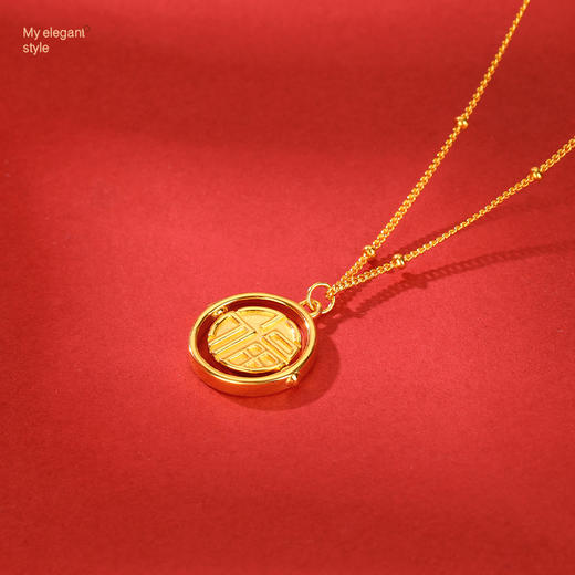 周六福S925银圆福牌项链ZLFJ061792★ 商品图4