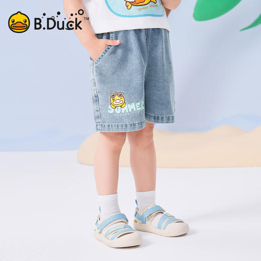 bduck小黄鸭童装夏季男童短裤儿童牛仔裤夏季裤子休闲五分裤105-140 BF2659007 商品图0