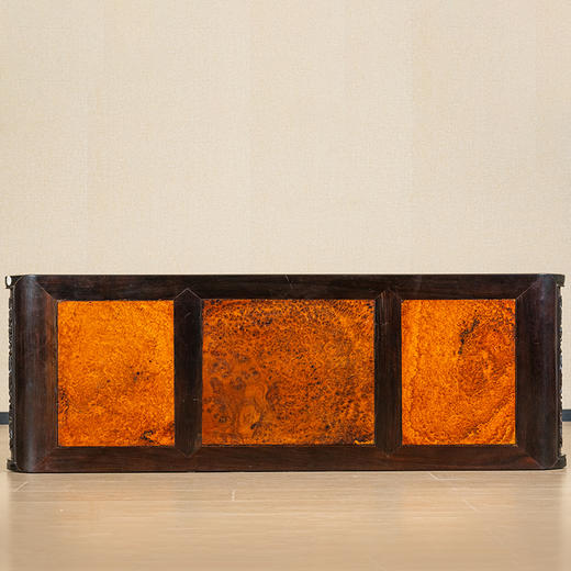 二十世纪 红木三镶瘿木透雕灵芝纹琴桌 商品图3