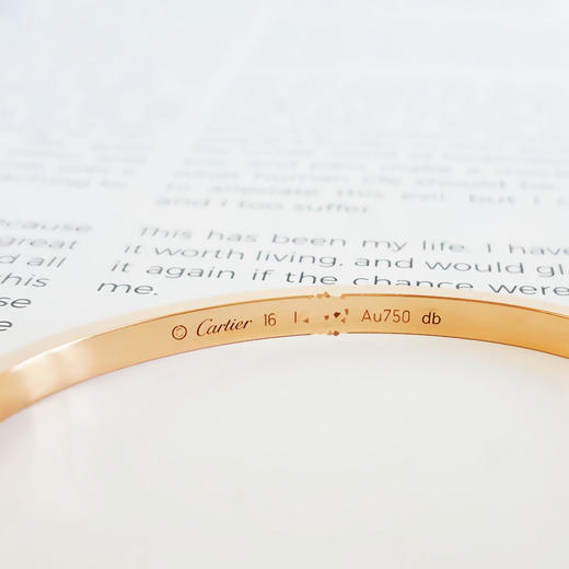 【95新】Cartier卡地亚LOVEB6047316 18K玫瑰金窄版无钻LOVE手镯16号110325AI35 现售价：20000 商品图6