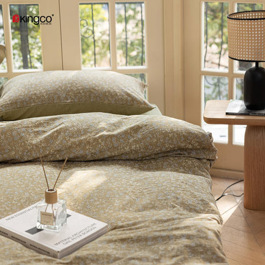 KINGCO纱布四件套---艾叶黄 商品图3