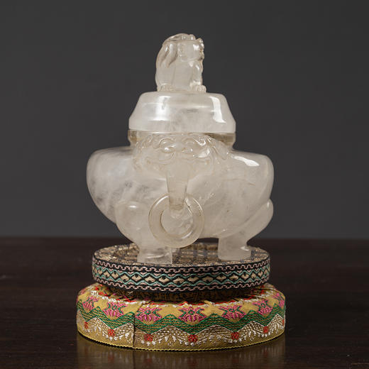 清 水晶活环兽耳三足香炉 商品图1