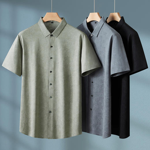 【棉质】【DPF】大依优型大码短袖衬衫潮流碎花半袖衬衣加肥加大码棉质透气夏装肥佬宽松上衣男士 商品图4