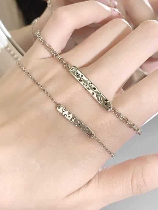 卡蒂罗/KADER 猫狗日记情侣手链 萌趣爱恋欢喜冤家趣味学院风纯银手饰一对 小众高级感原创百搭生日214情人表白 商品图6