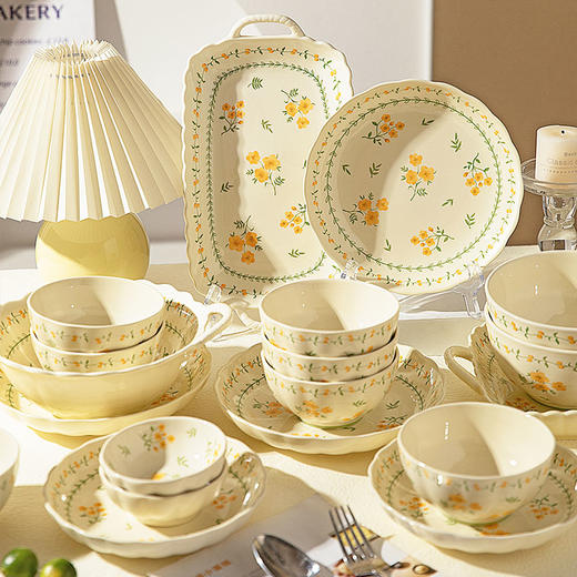 摩登主妇釉下彩碗碟餐具陶瓷盘子菜盘家用米饭碗具特别好看的饭碗 商品图0