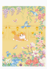 故宫 萌猫如意文件夹 故宫文具 生日礼物 故宫官方旗舰店-繁花锦绣款
