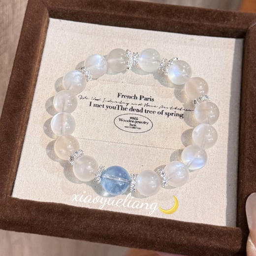 【镇海治愈之心❗海蓝宝水晶】天然蓝月光石透体水晶，触感圆润细腻蓝月光手串QQ 商品图1