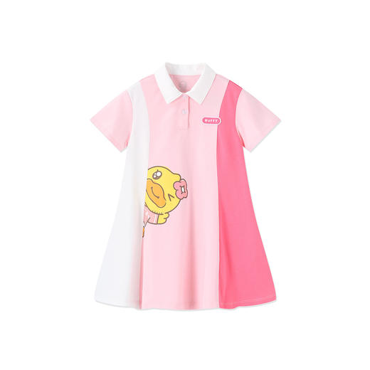 bduck小黄鸭童装夏季女童连衣裙夏季儿童运动裙子POLO领长裙105-150 FF2680015 商品图3