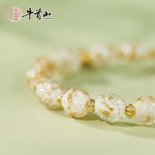 牛首山香灰金银箔手工锤纹琉璃生肖手链手串礼品 商品图4