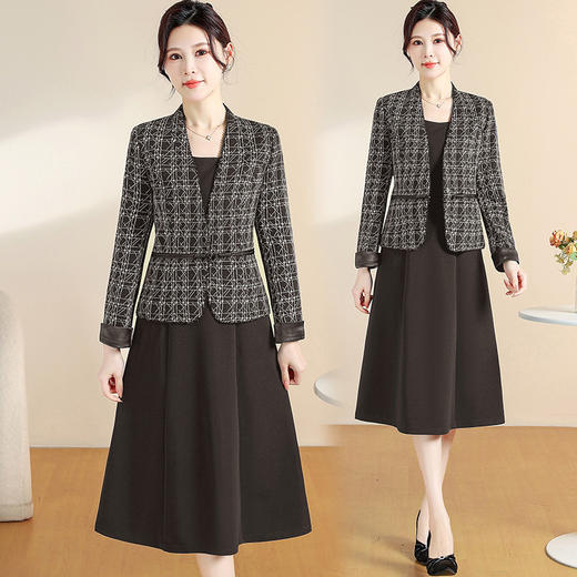 气质修身优雅，中长款两件套连衣裙QYM-YIYI-CS25A30 商品图1