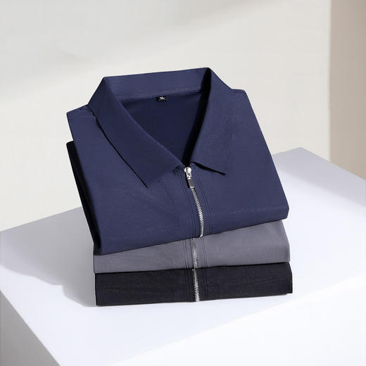 【无痕】【DK】大依优型大码拉链开衫短袖衬衫POLO衫加肥加大半袖体恤夏季款肥佬宽松商务休闲百搭上衣男士胖子 商品图5