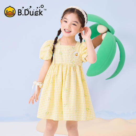 bduck小黄鸭童装夏季女童连衣裙儿童裙子泡泡袖公主裙夏季潮90-130 FF2680009 商品图1