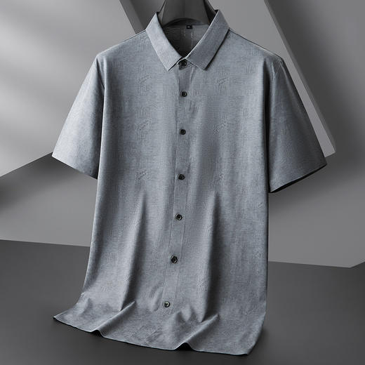 【棉质】【DPF】大依优型大码短袖衬衫潮流碎花半袖衬衣加肥加大码棉质透气夏装肥佬宽松上衣男士 商品图3