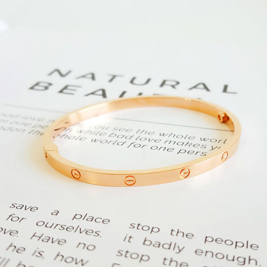 【95新】Cartier卡地亚LOVEB6047316 18K玫瑰金窄版无钻LOVE手镯16号110325AI35 现售价：20000 商品图3